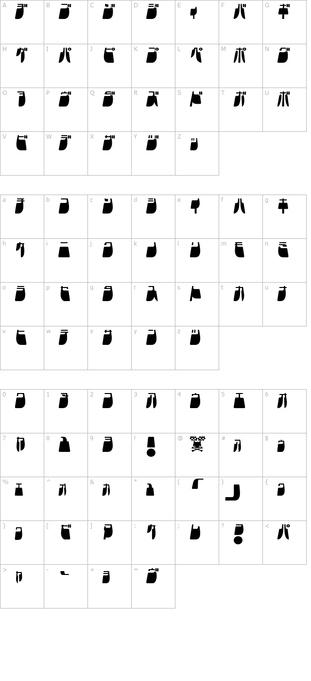 Frigate Katakana - Light character map