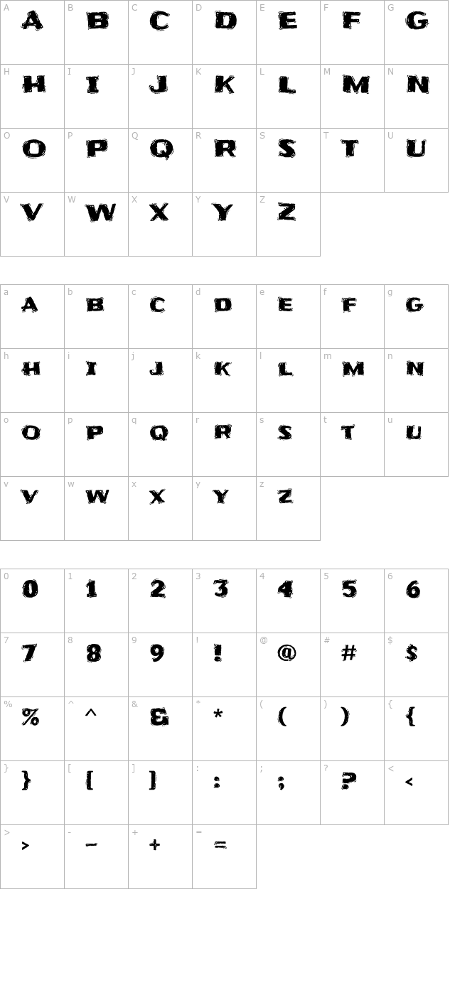 Frijole character map