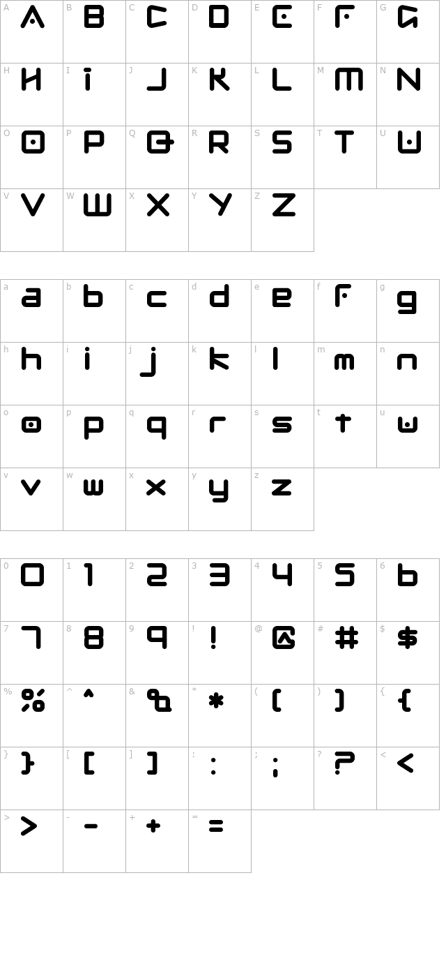 fRiNgE character map