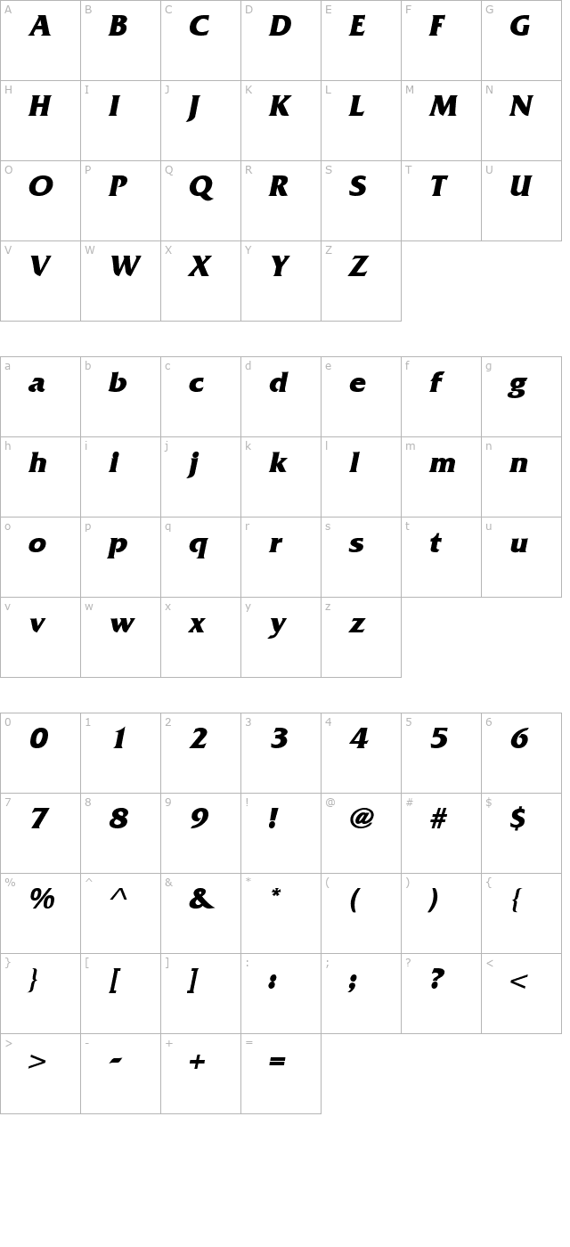 frit-qat-bold-italic character map