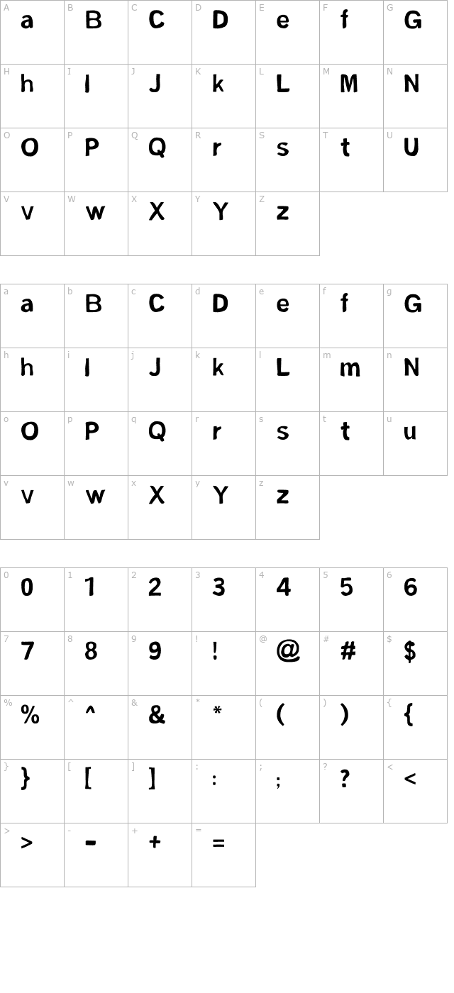 FSM Sans character map