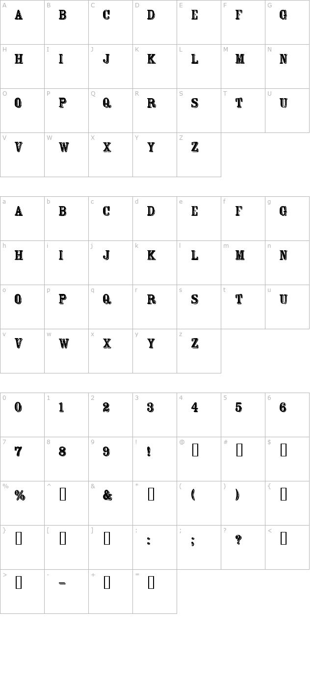 FT Rosecube character map