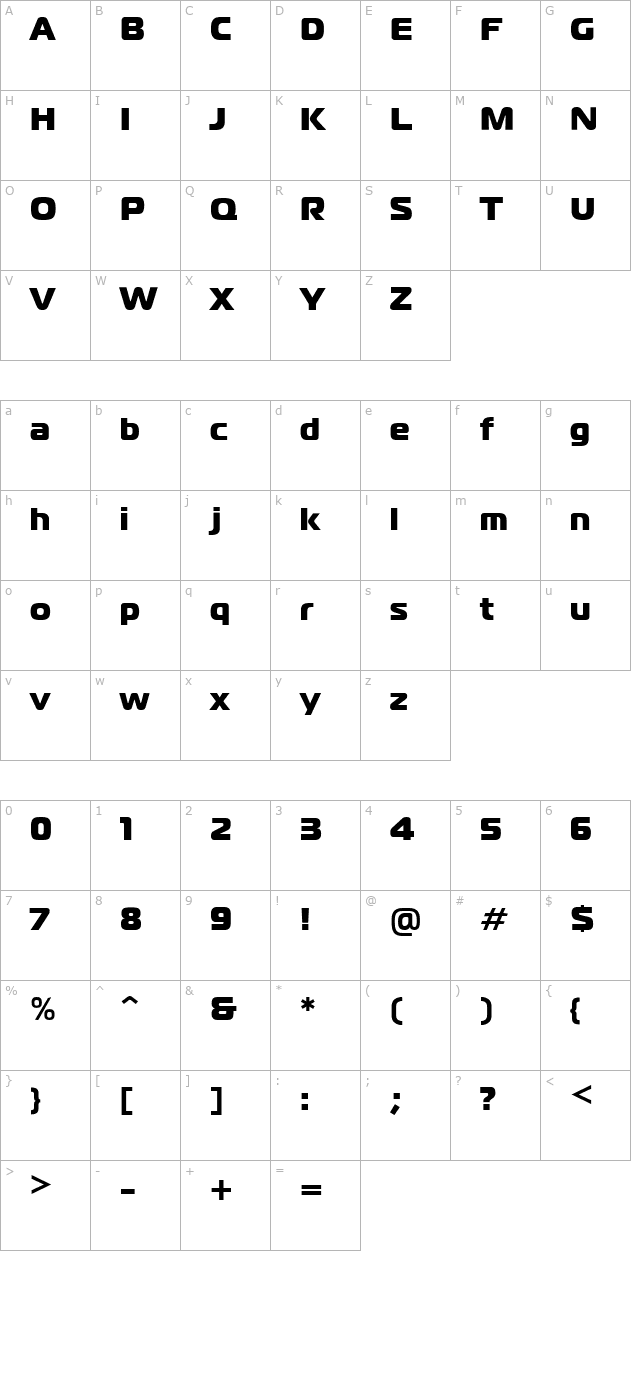 ft40-roman character map