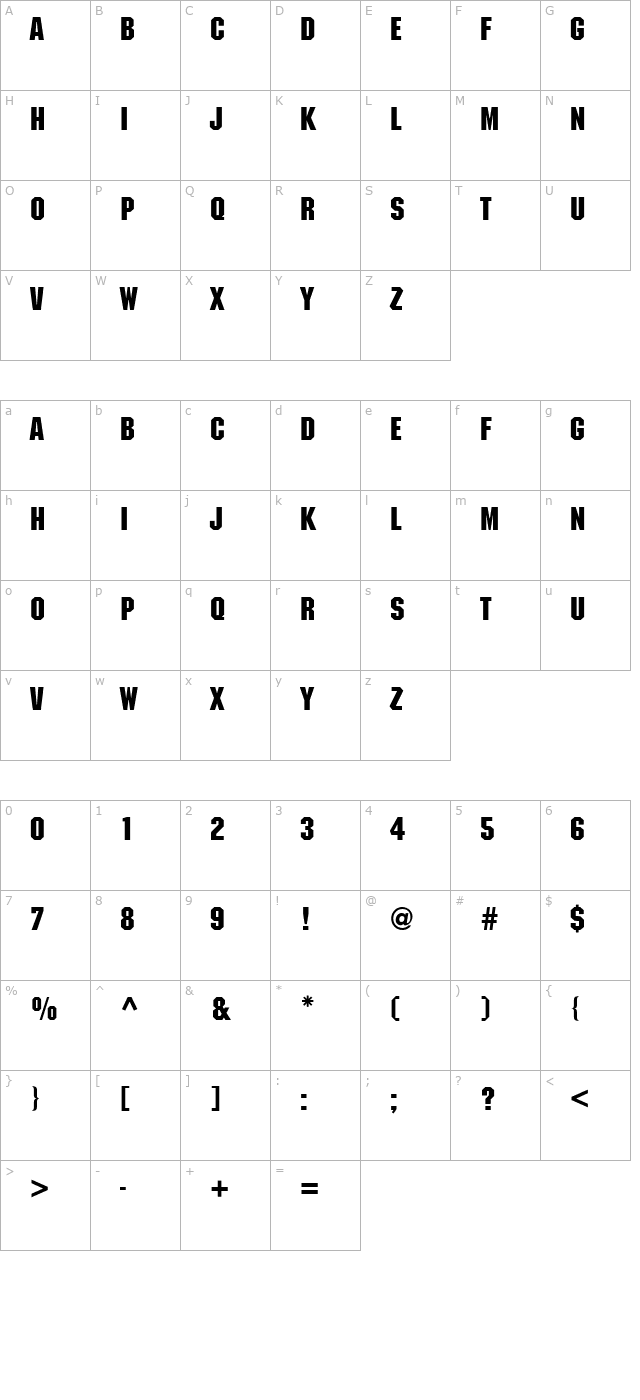 ft42 character map