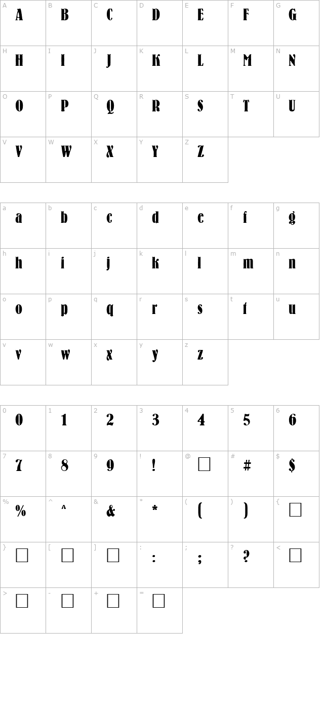 ft61-normal character map