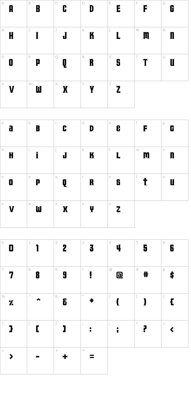 Fucker character map