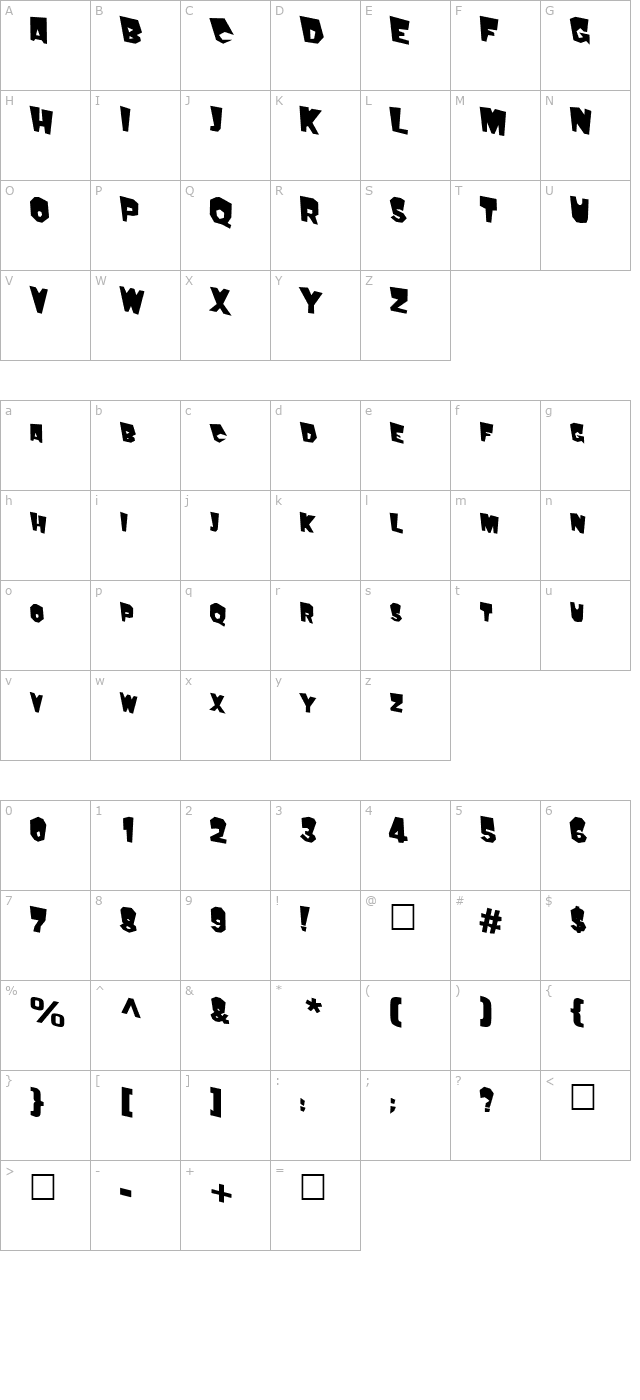 fuddyduddy118-bold character map