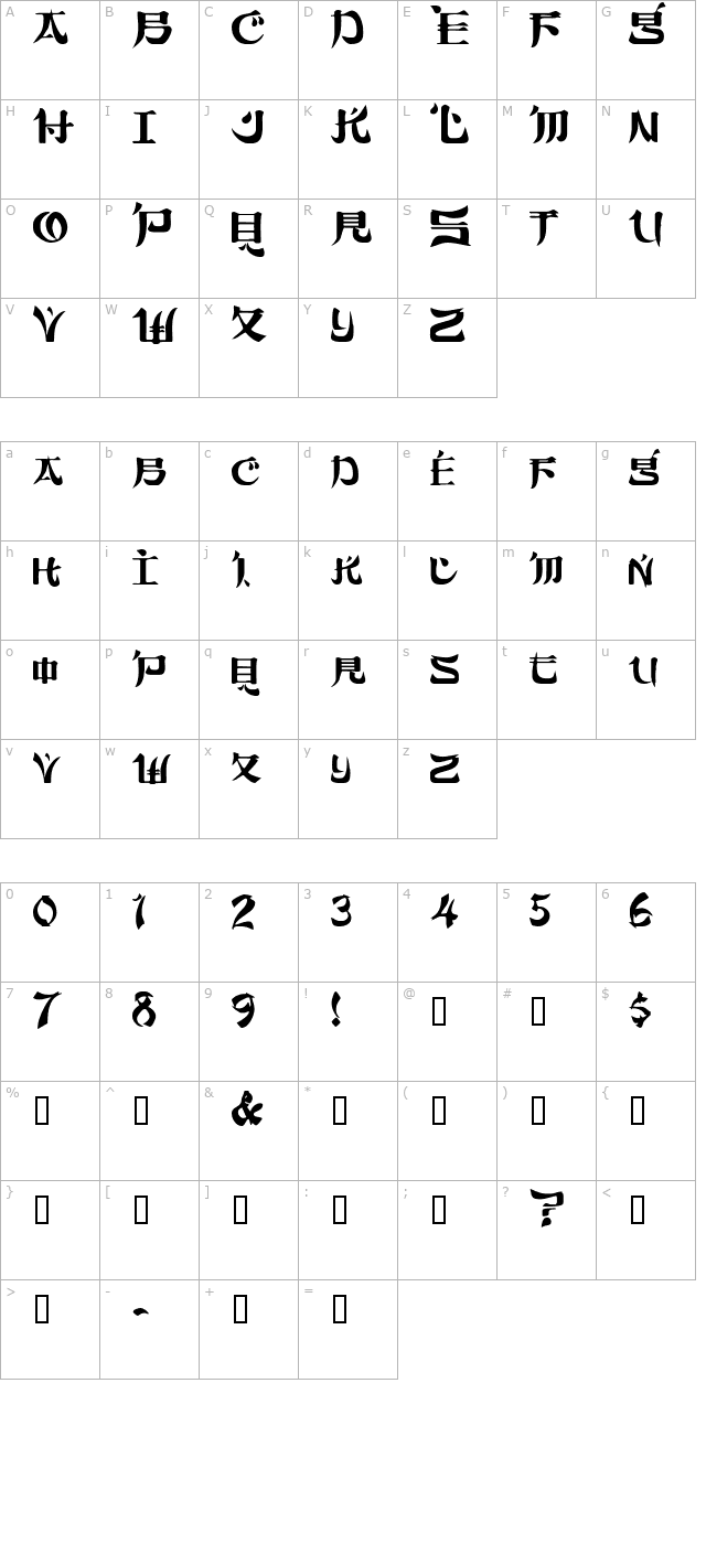 fujiamassk character map