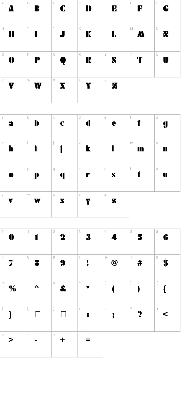 FujiyamaBlack character map