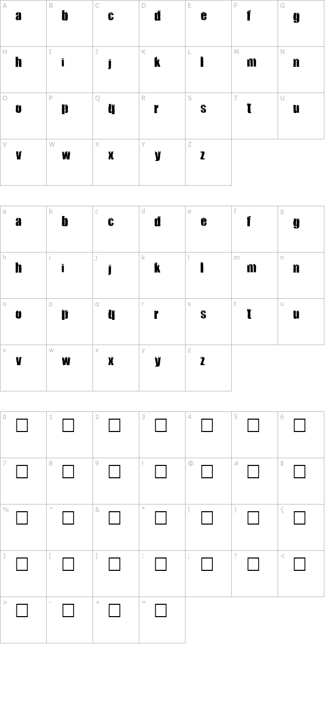 Funboy character map