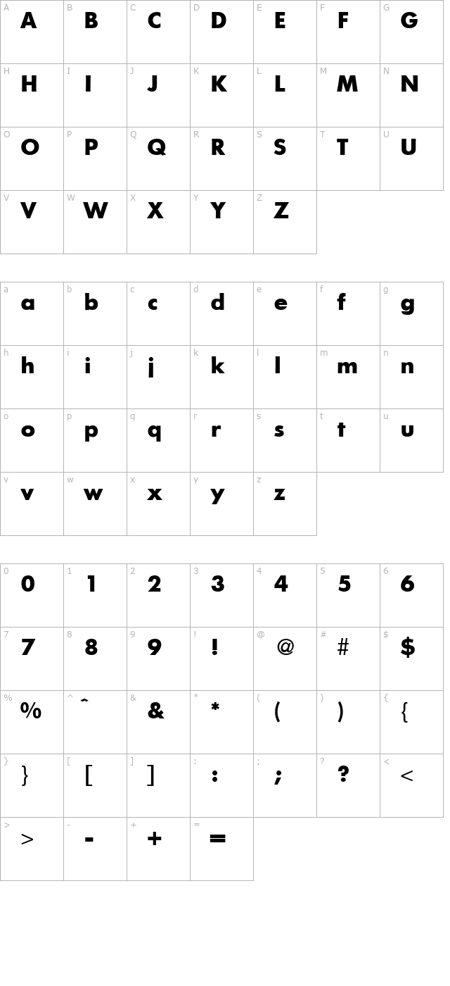 functiontwo-bold character map