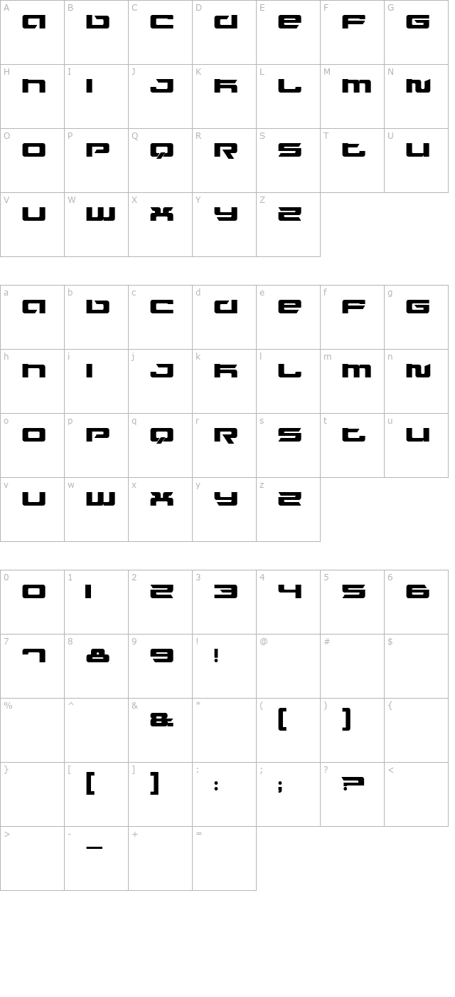 Fusion character map