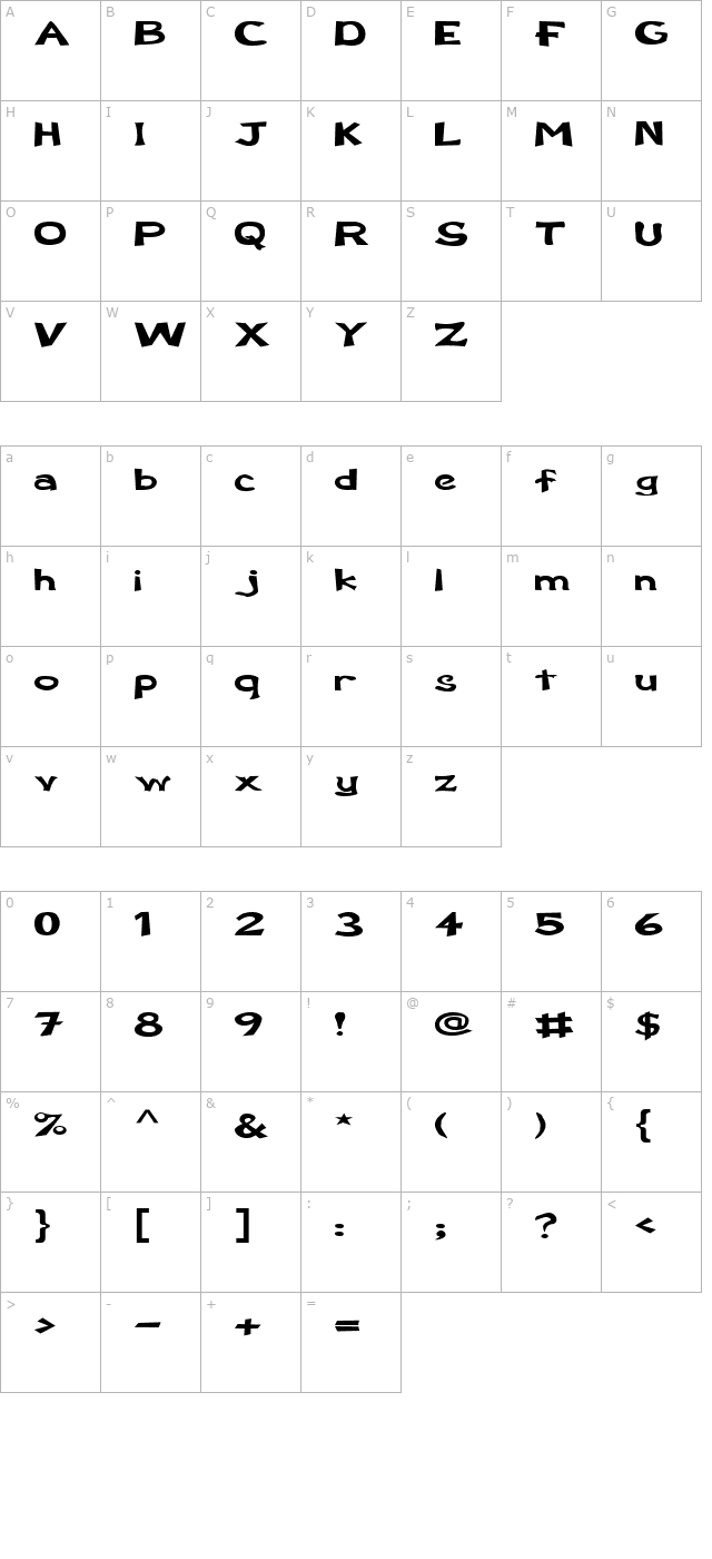 FZ BASIC 12 EX character map