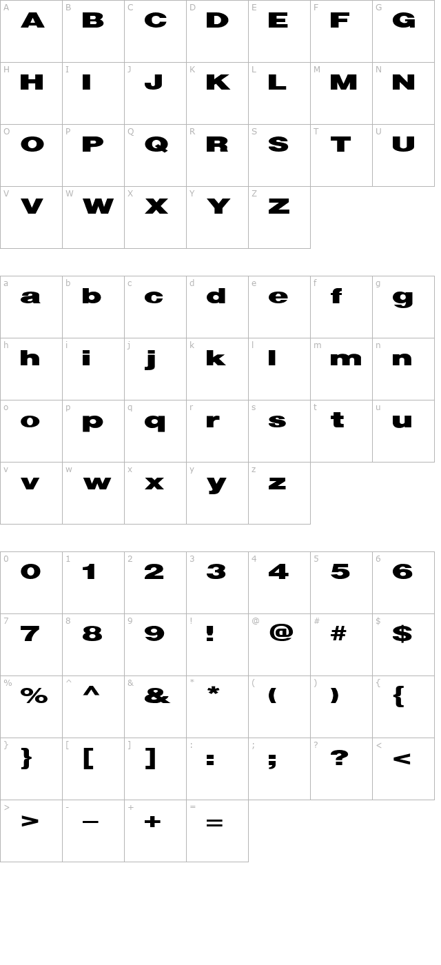 FZ BASIC 13 EX character map