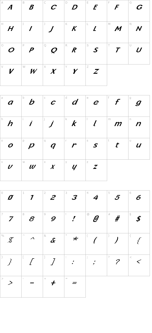 fz-basic-14-italic character map
