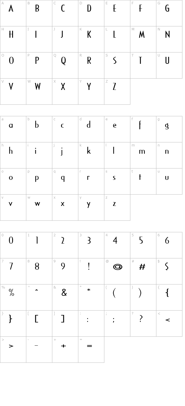 FZ BASIC 16 EX character map