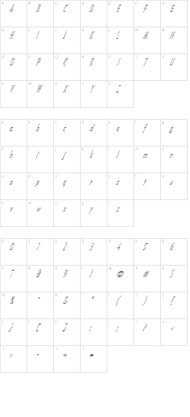 fz-basic-16-hollow-italic character map