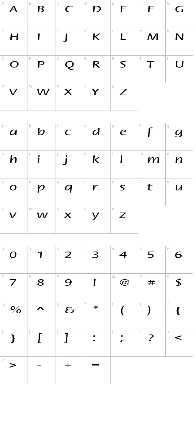 FZ BASIC 17 EX character map