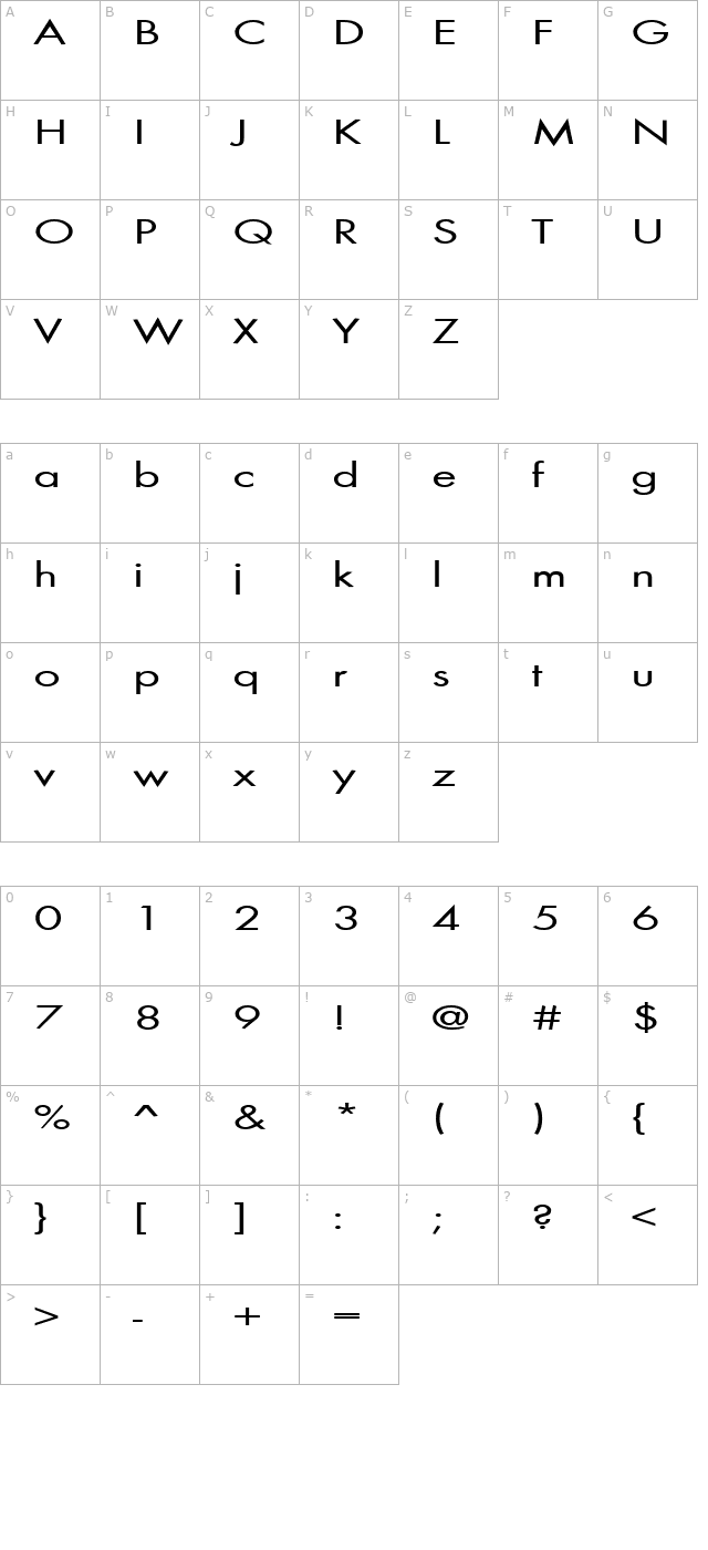 FZ BASIC 18 EX character map