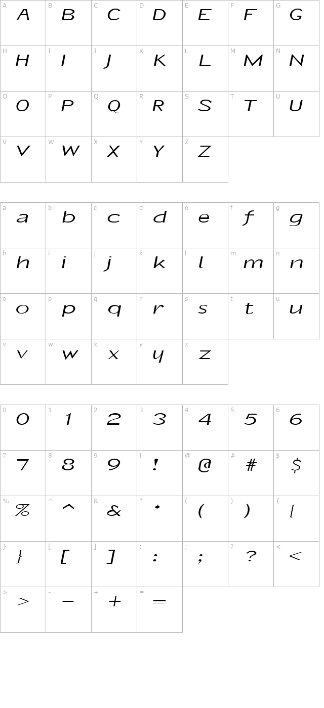 FZ BASIC 21 EX character map