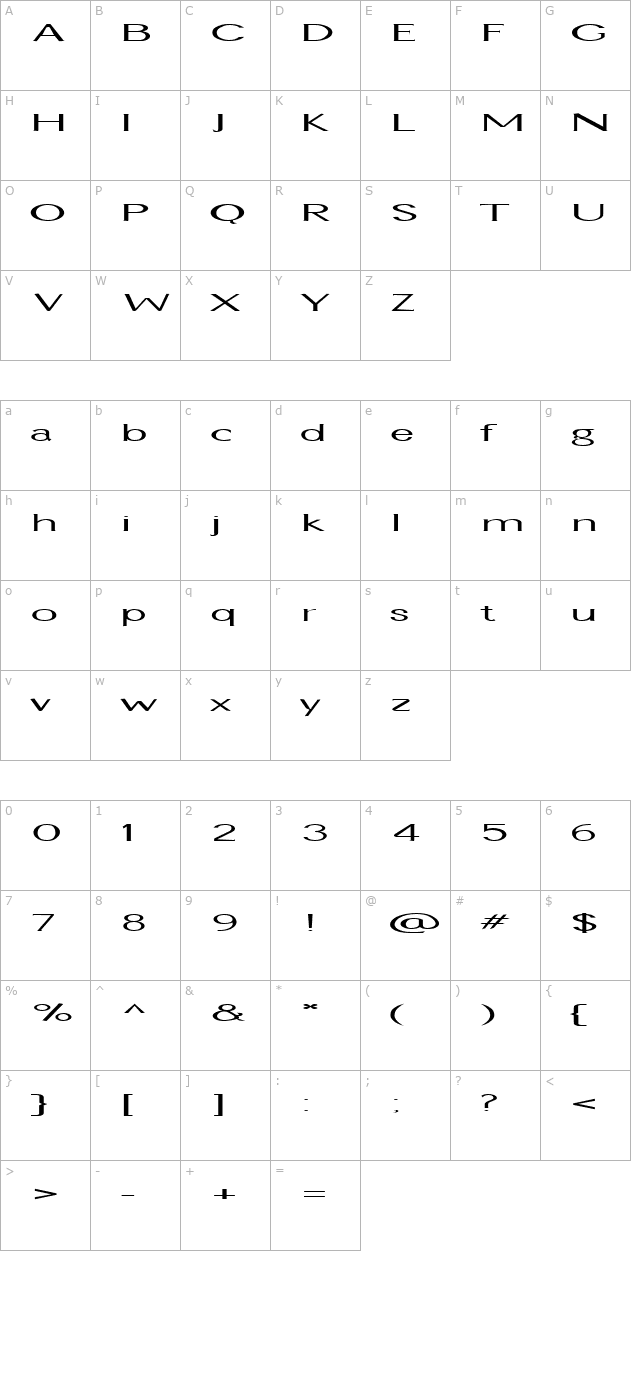 FZ BASIC 22 EX character map