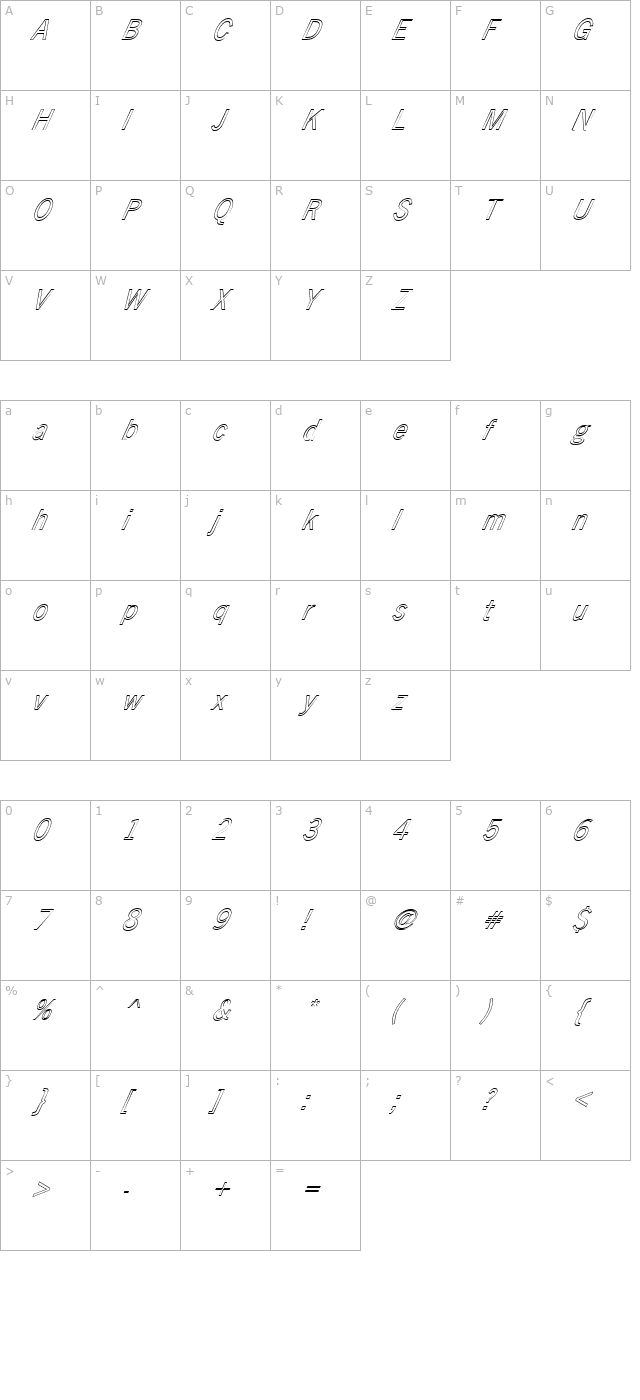 fz-basic-24-hollow-italic character map