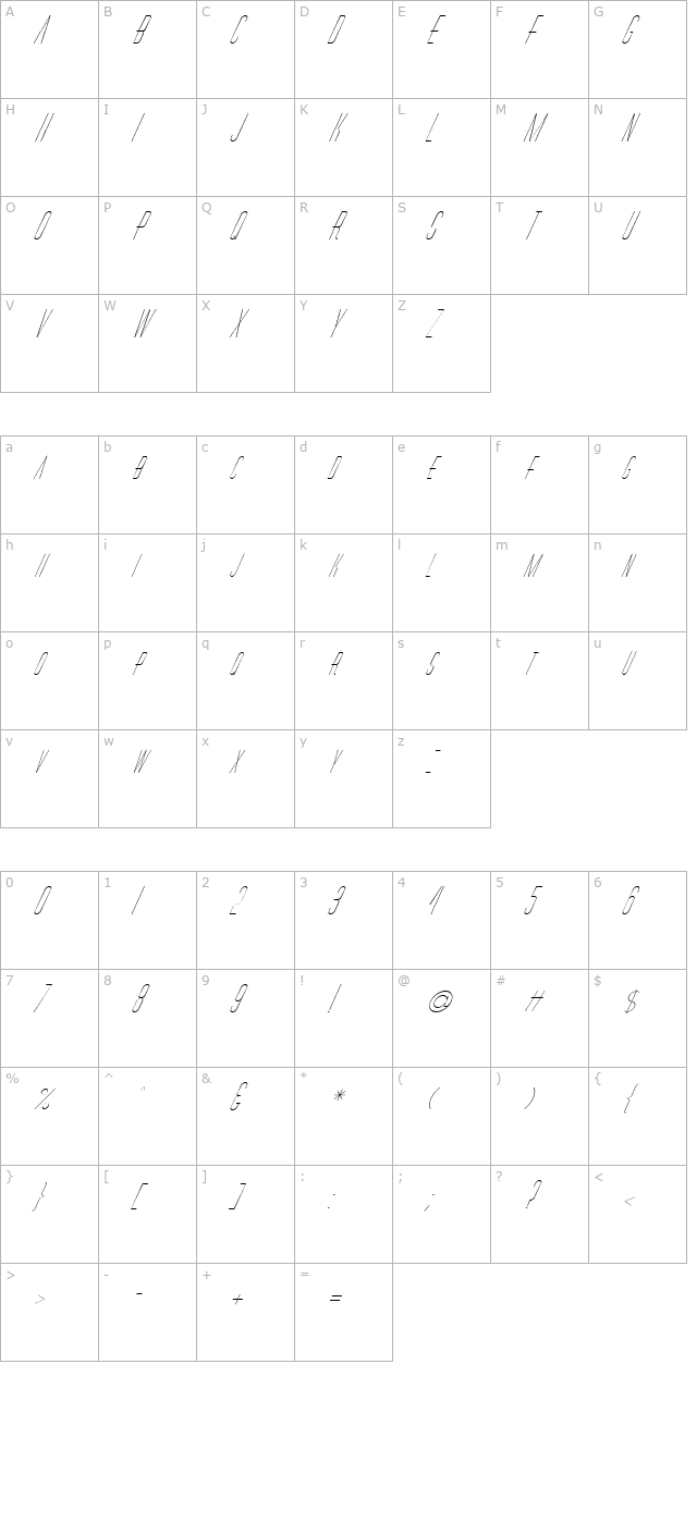 fz-basic-27-italic character map