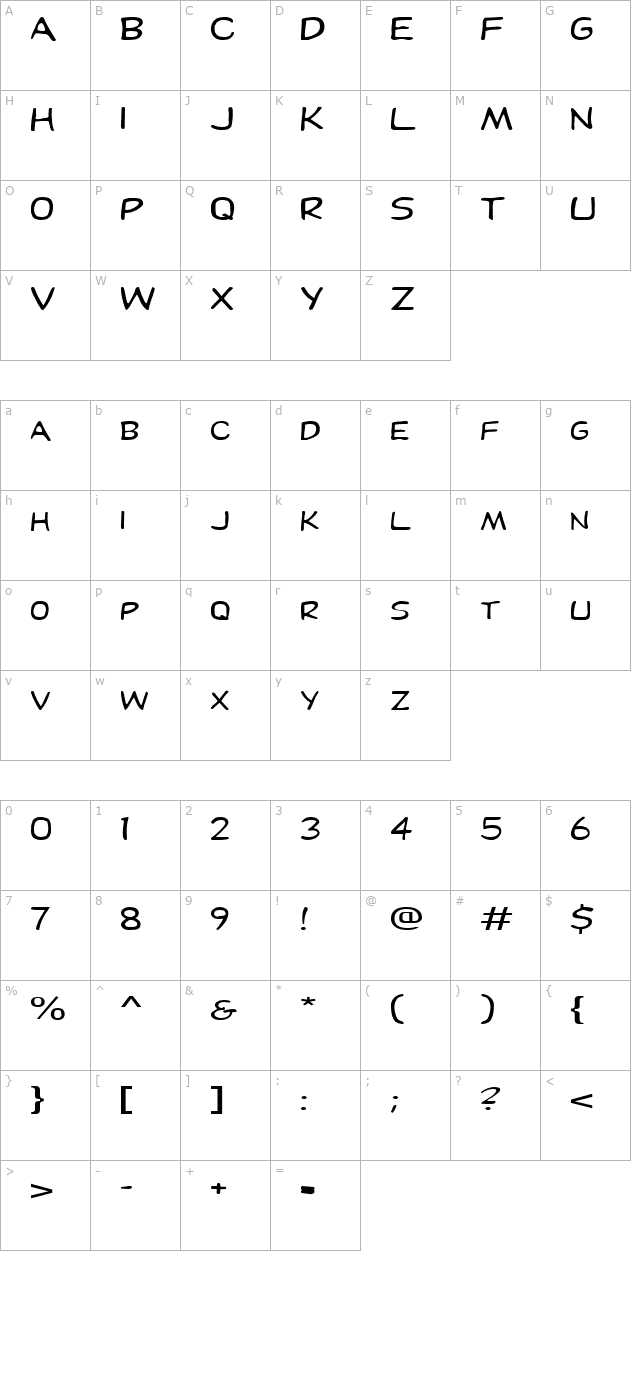 FZ BASIC 29 EX character map