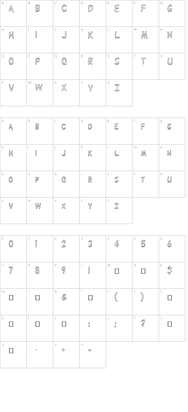 FZ BASIC 29 HOLLOW character map