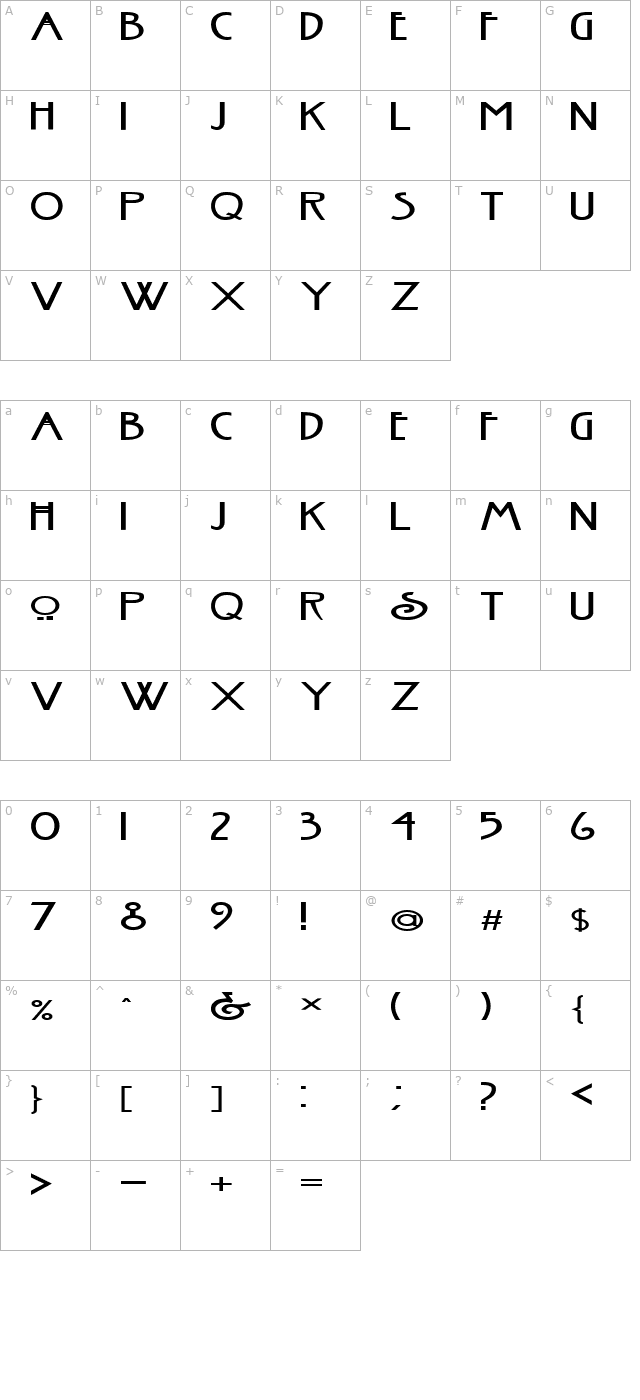 FZ BASIC 30 EX character map