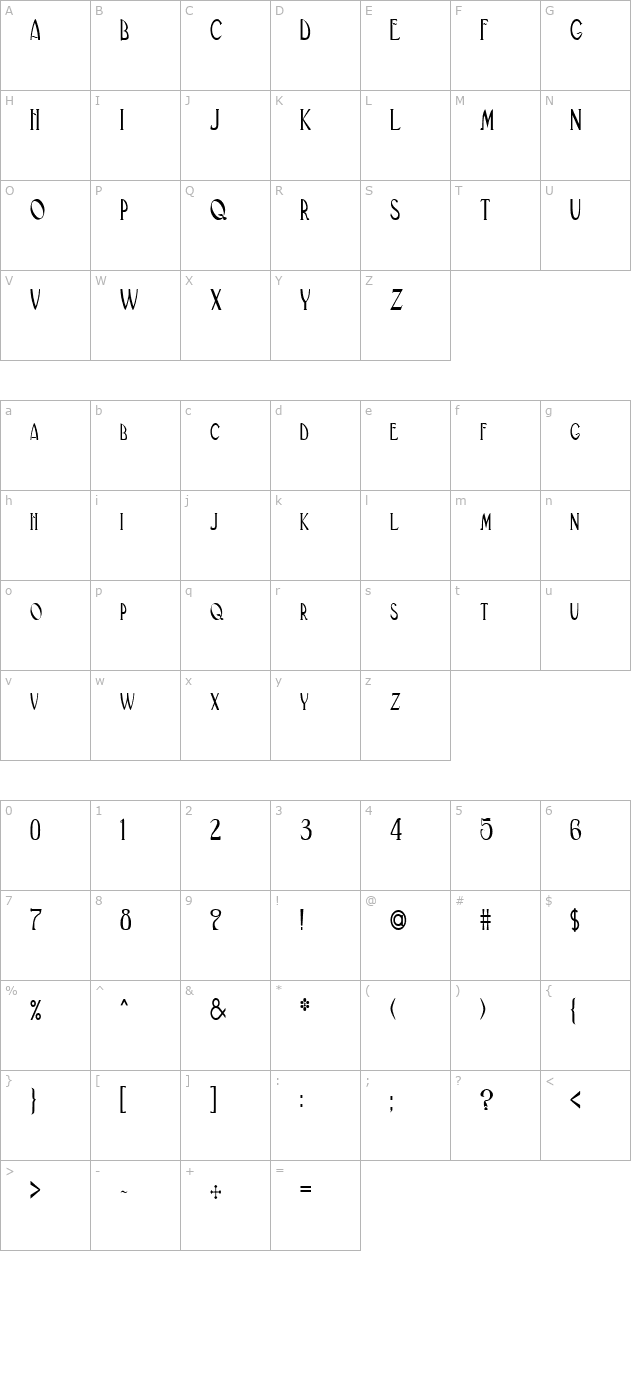 fz-basic-33-cond character map