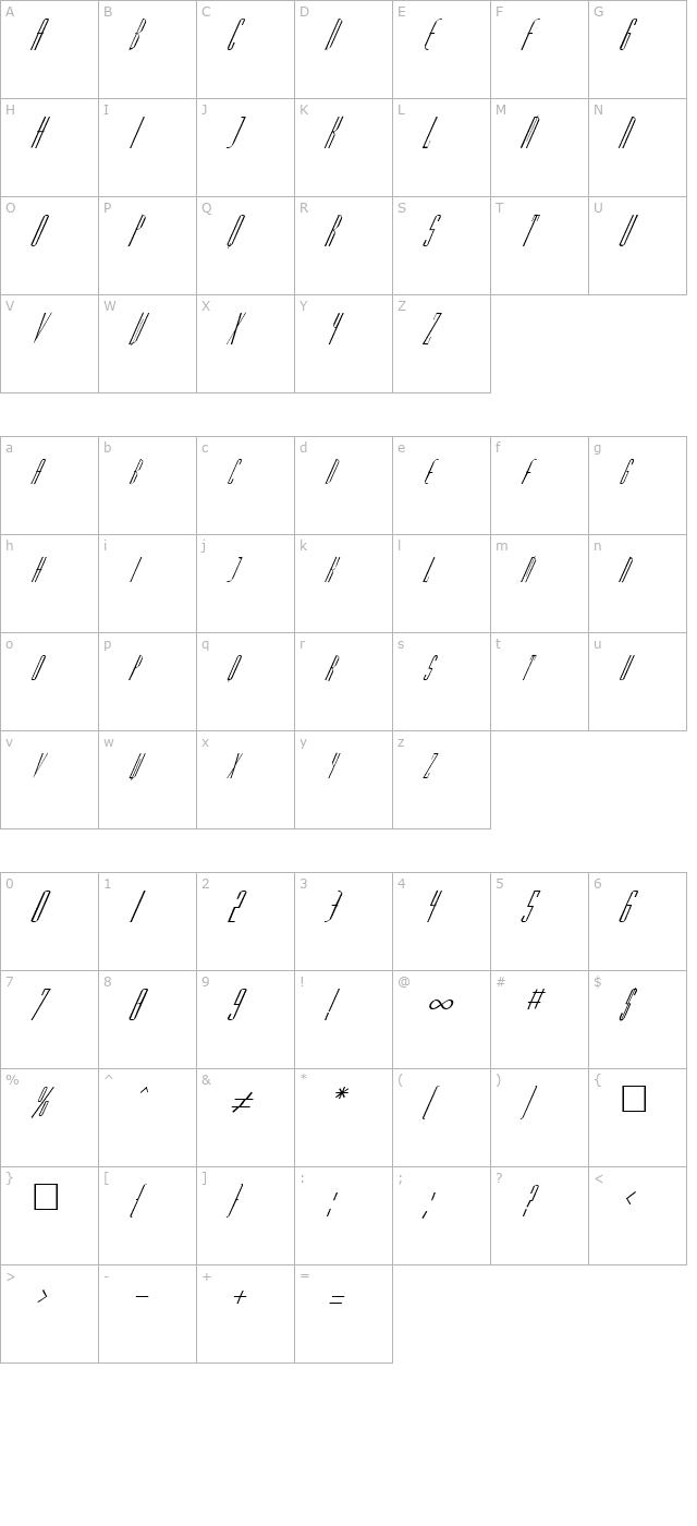 fz-basic-38-italic character map