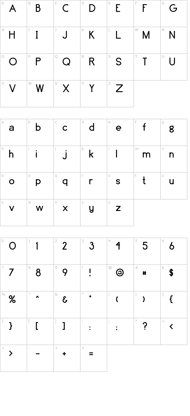 FZ BASIC 4 character map