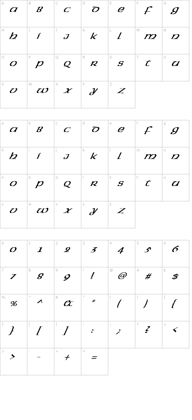 fz-basic-43-italic character map