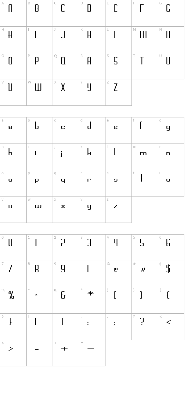 FZ BASIC 44 EX character map