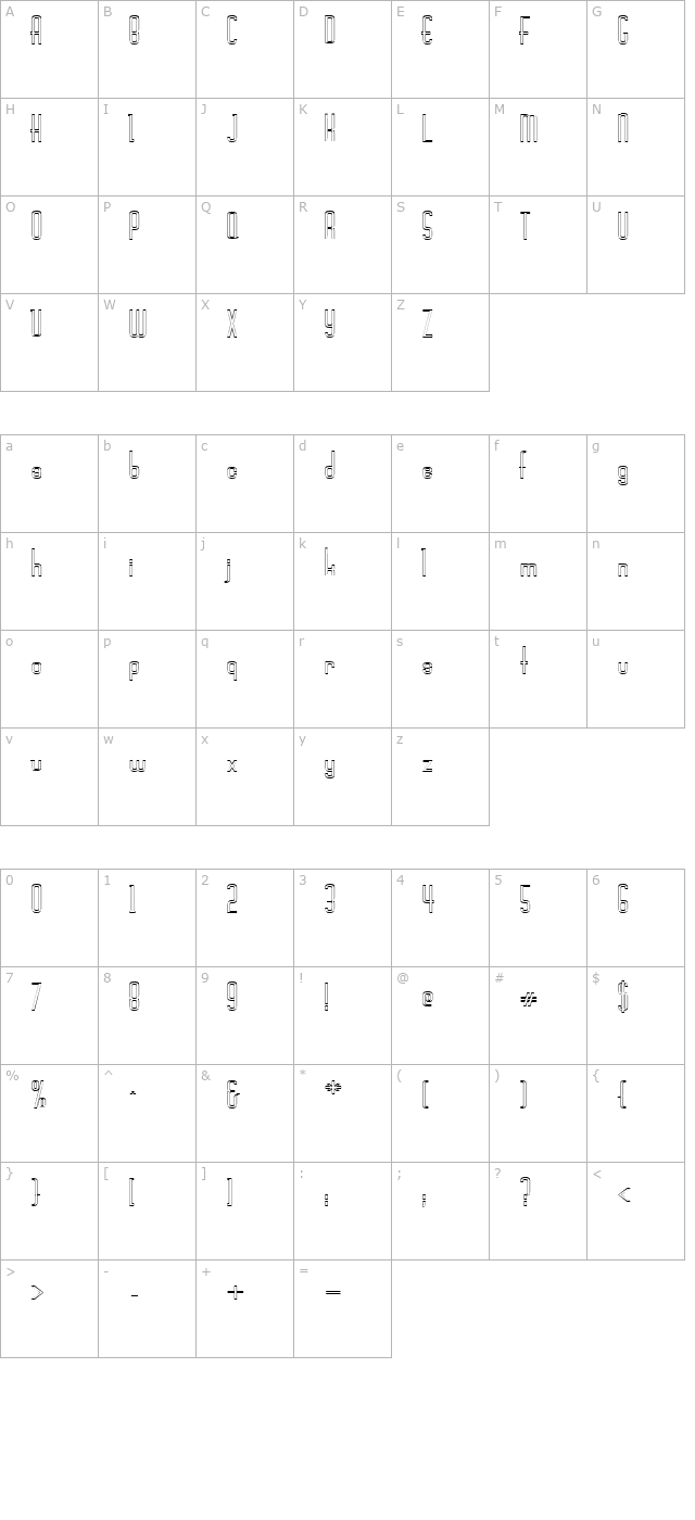 FZ BASIC 44 HOLLOW character map