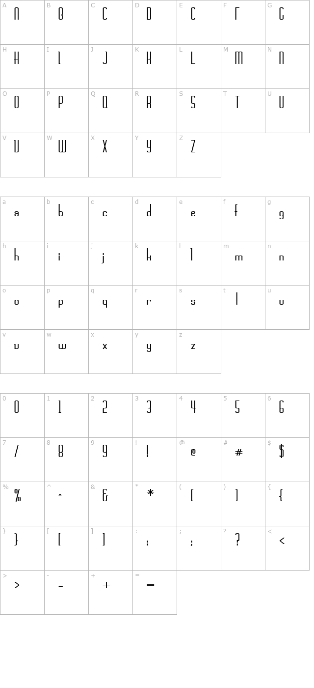 FZ BASIC 44 character map