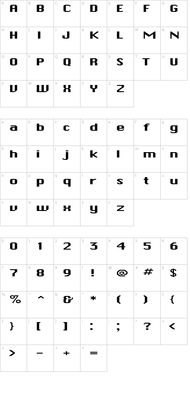 FZ BASIC 45 EX character map