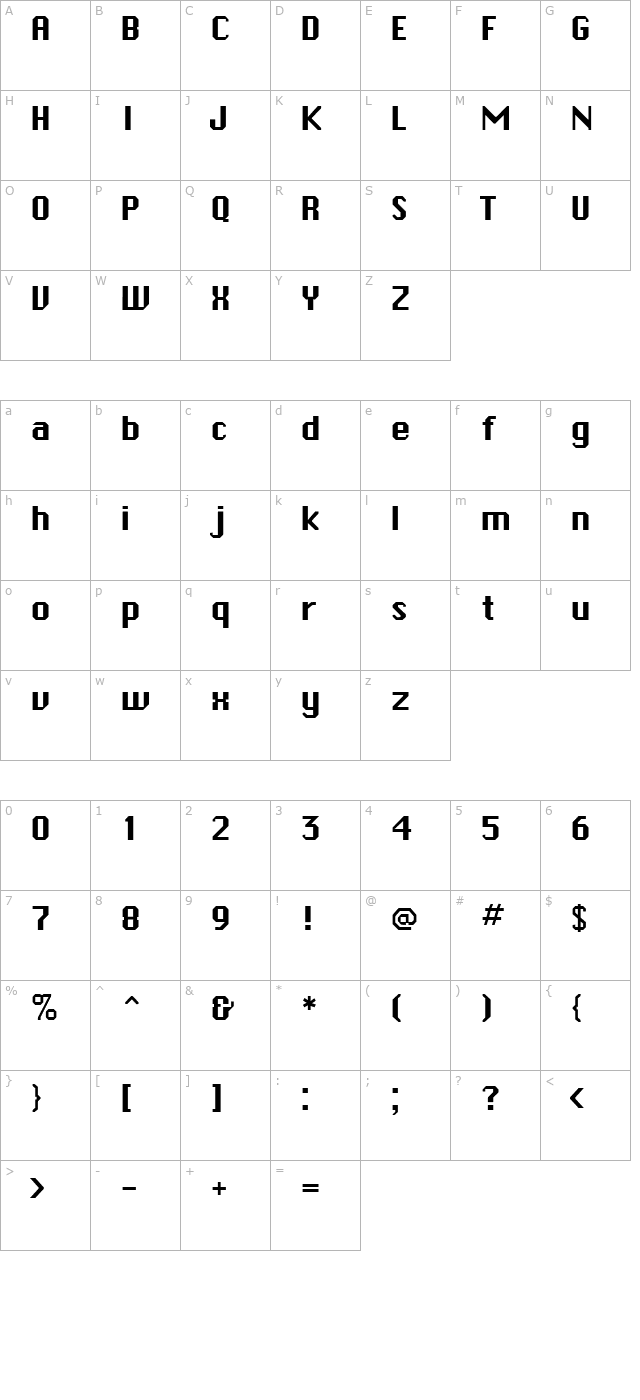 FZ BASIC 45 character map