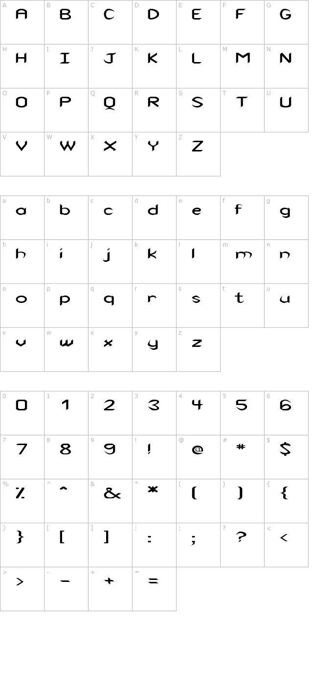 FZ BASIC 47 EX character map