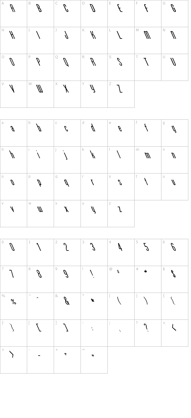 FZ BASIC 49 LEFTY character map