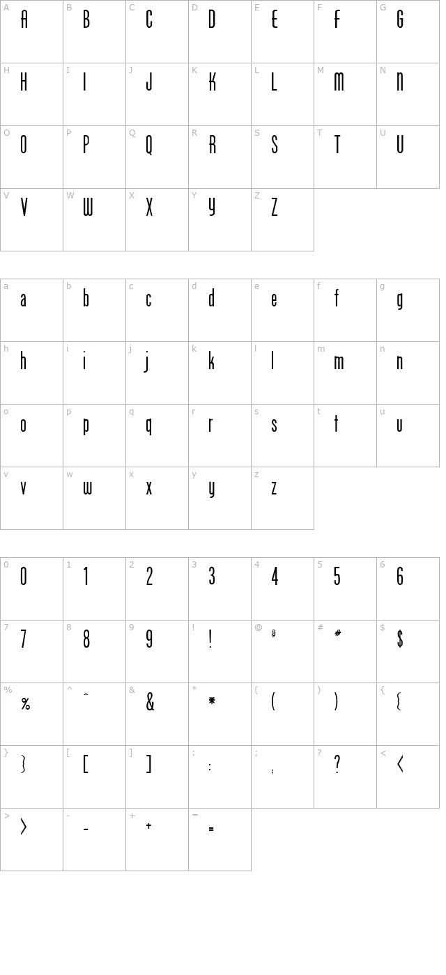 FZ BASIC 49 character map