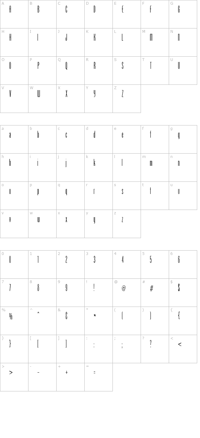 FZ BASIC 51 character map