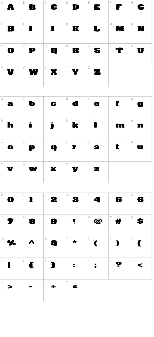 FZ BASIC 52 MANGLED EX character map