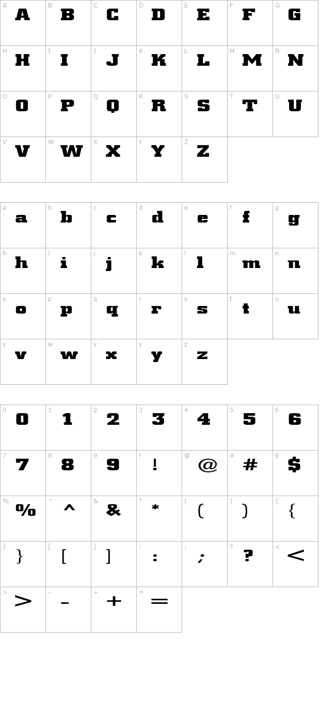 FZ BASIC 53 EX character map