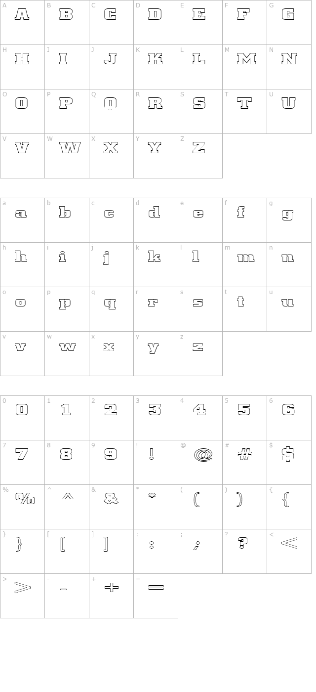 fz-basic-53-hollow-ex character map