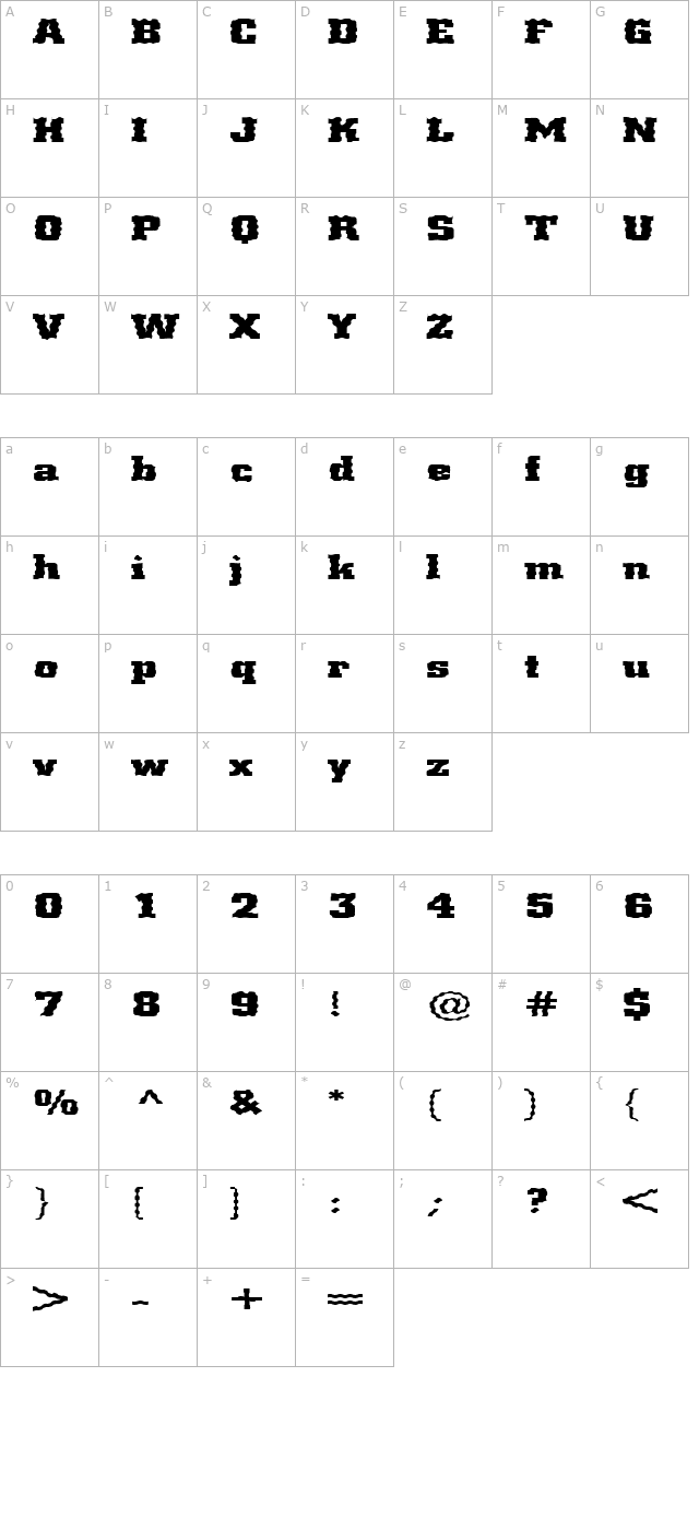 FZ BASIC 53 WAVEY EX character map