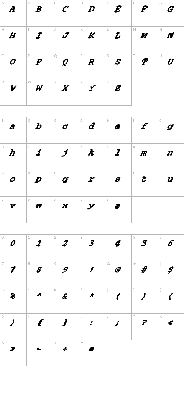 fz-basic-54-mangled-italic character map