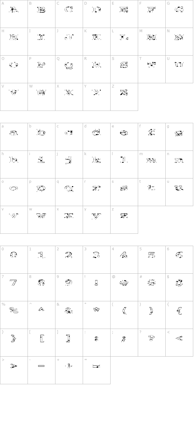 FZ BASIC 54 SPOTTED EX character map