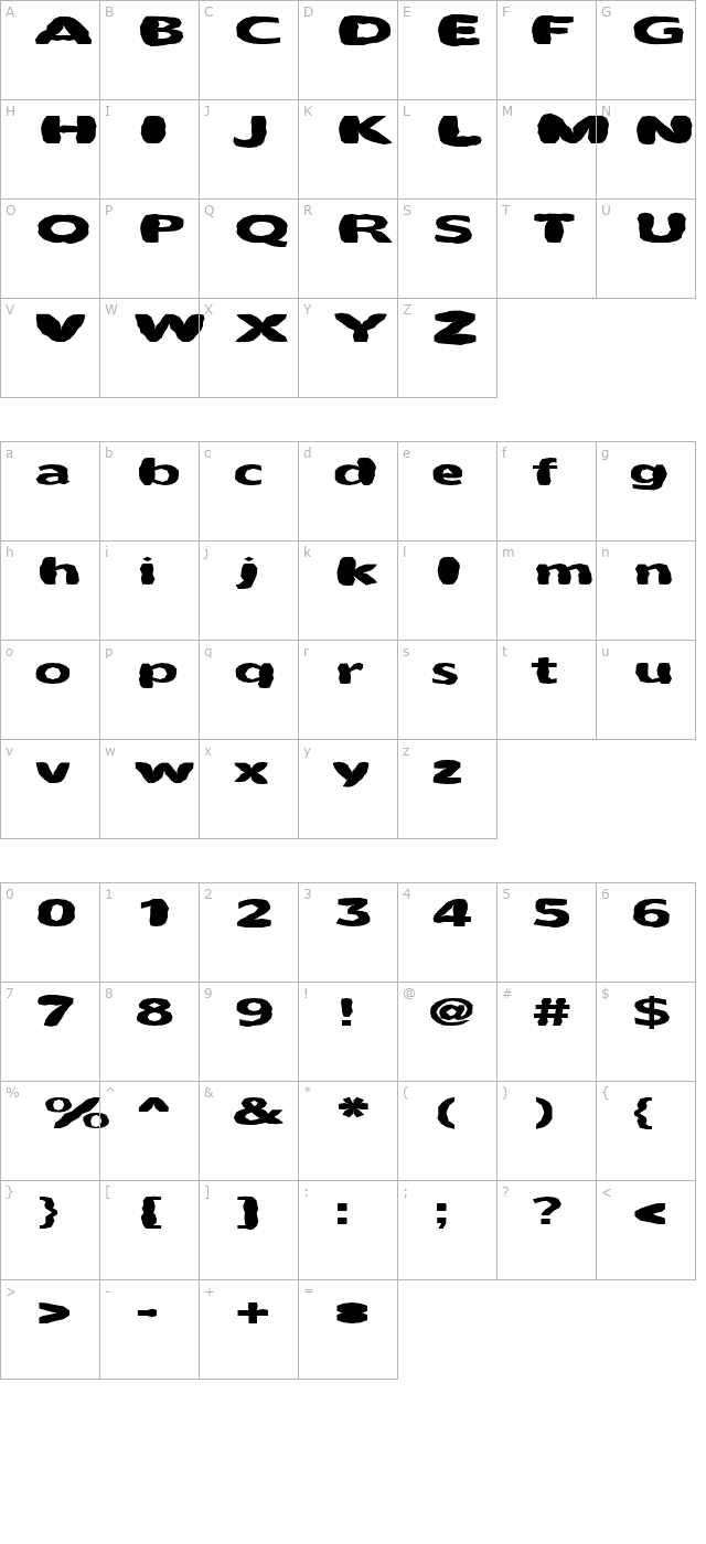 FZ BASIC 55 MANGLED EX character map